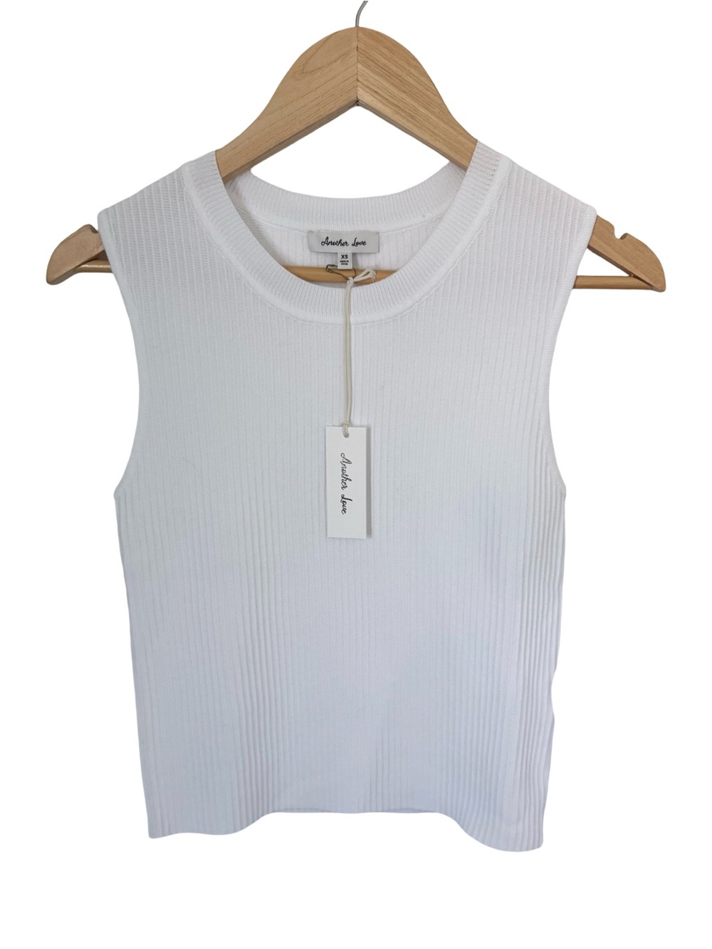 Another Love Stirling Ribbed Tank Top White NWT Size S